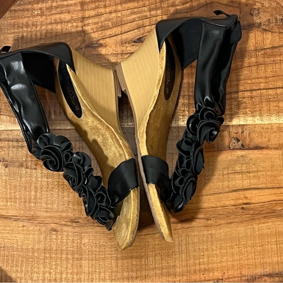 Patrizia Black Harlequin Wedges - Picture 3 of 5